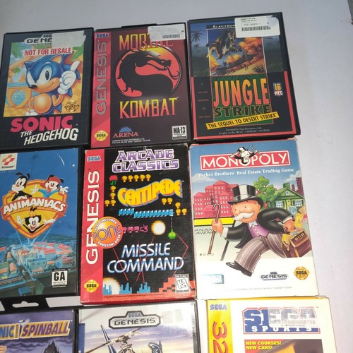 Lot Of 10 Cib Complete Sega Genesis Games Sonic Tiny Toon Mortal Kombat Arcade