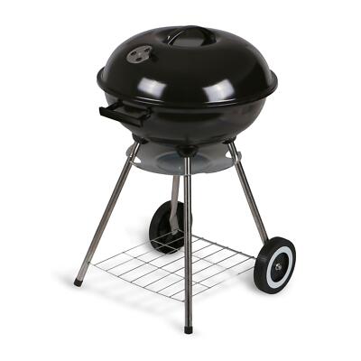 Holzkohlegrill Kugelgrill mit Rädern + Ablage + Belüftung Gartengrill Grill 42cm