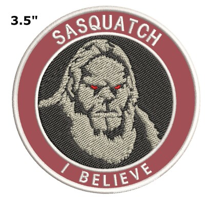 Bigfoot Lives Patch Embroidered Iron-On Cryptid Applique Legend Myth Folklore