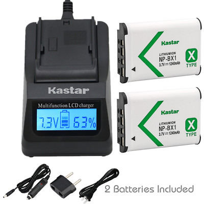 Kastar Battery LCD Fast Charger for Sony NP-BX1 BC-CSX & Sony HDR-AS200V Camera