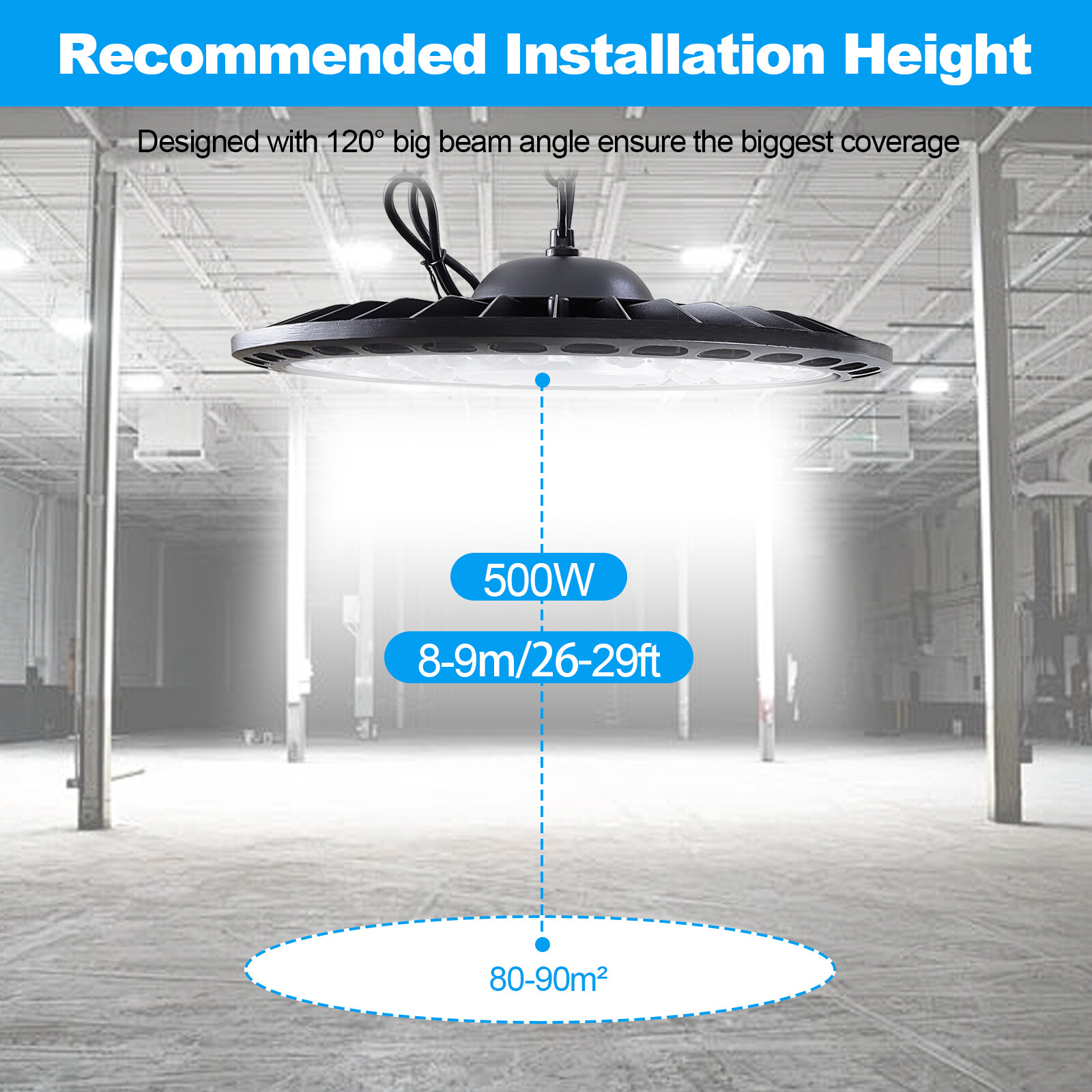10 Pack 500W UFO Led High Bay Light Factory Warehouse Commercial Led Shop Lights