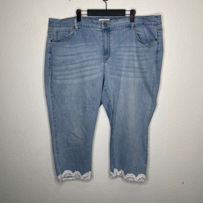 Lane Bryant Womens Capri Size 24 Flex Magic Waistband Mid Rise Girlfriend Crop