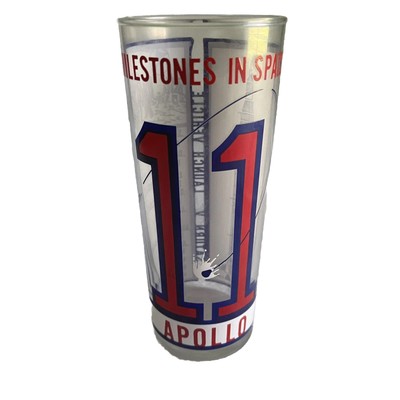 Apollo 11 Milestones in Space Saturn V Launch Vehicle Tumbler Glass NASA Barware