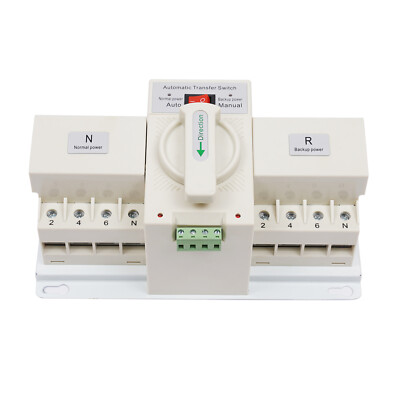 63A 4 Pole /2 Pole Dual Power Automatic Transfer Switch ATS Switch CB Class Home