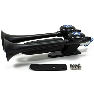 HornBlasters Super Echo Loud Air Horn Set for Semi or Large Truck - Big Rig