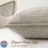 decorUhome Chenille Throw Pillow Covers 20x20 Set of 2, Thick Textured Slubby Neutral Decorative Pillow Covers with Elegant Design for Couch, Sofa, Living Room, Light Brown