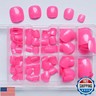 AddFavor 240pcs Press on Toenails Hot Pink Fake Toe Nails Full Cover Glossy Shiny Short Press ons False Toe Nail for Women, with Nail Glue, Sticky Tabs, Nail File