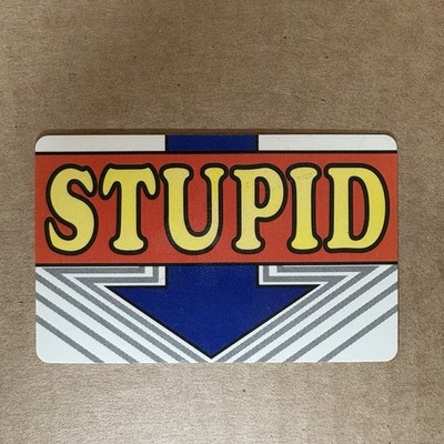 Stupid Wallet Pocket Card Funny Novelty Spencer’s Gifts 1993 Vintage USA Made