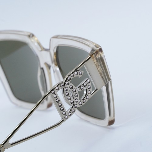 Pre-owned Dolce & Gabbana Dg4446b 343203 Transparent Camel/clear Mirror Real Yellow Gol... In Clear Mirror Real Yellow Gold