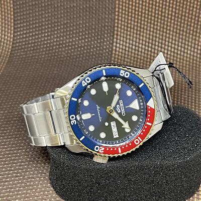 Pre-owned Seiko 5 Sports Srpd53k1 Automatic Pepsi Blue 24 Jewels Analog Men's Watch Srpd53