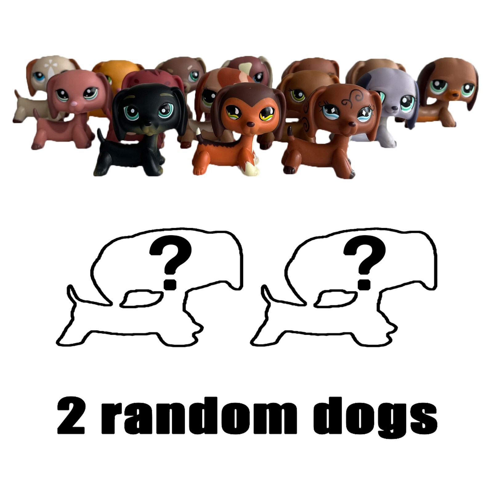 2pcs Littlest pet shop Toys bobble head dachshund dogs girls