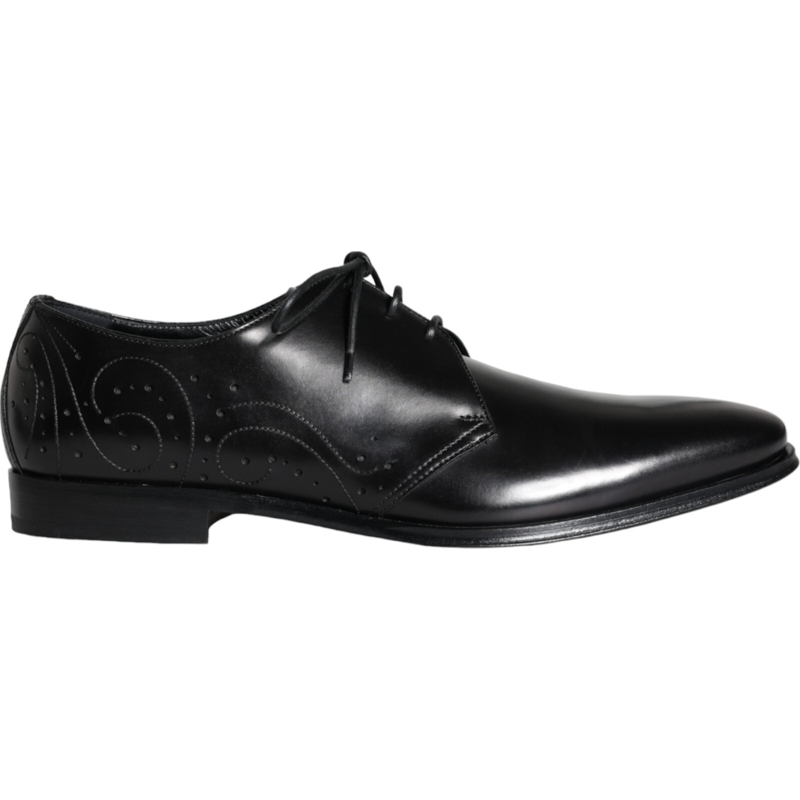 Pre-owned Dolce & Gabbana Shoes Black Calfskin Leather Derby Men Dress Eu43 / Us10 1050usd