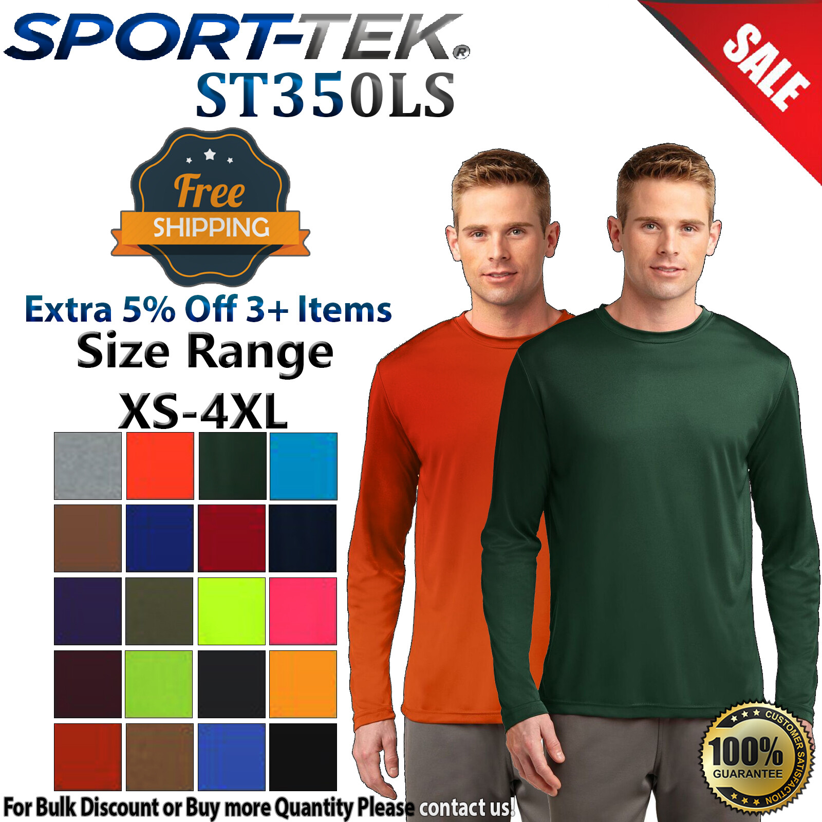 Sport-Tek ST350LS Mens Long Sleeve Dri-Fit Moisture Wicking Sport-Tek ST350LS Mens Long Sleeve Dri-Fit Moisture Wicking
