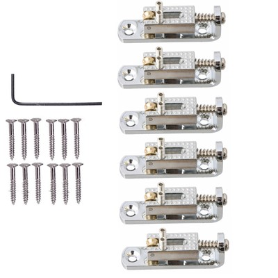 6pcs Single String Roller Saddle Guitar Bridge for cigar box banjo Silver