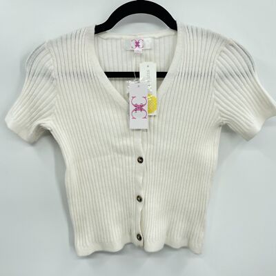 【yoBIOTOP】Sheer rib short cardigan White 継続販売品・人気完売色 / yo BIOTOP ヨー ビオトープ / Sheer