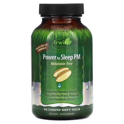 Power to Sleep PM, Без мелатонина, 50 мягких капсул с жидкостью