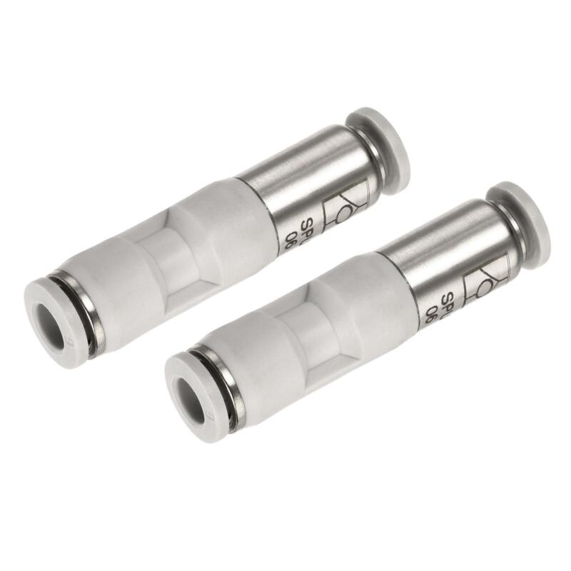 2pcs Check Valve 6mm Id Air Tube Fitting Push To Connect Quick Connector
