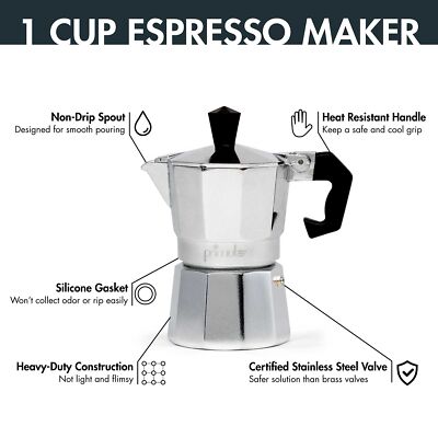Classic Stovetop Espresso and Coffee Maker Moka Pot for Italian and Cuban Caf...
