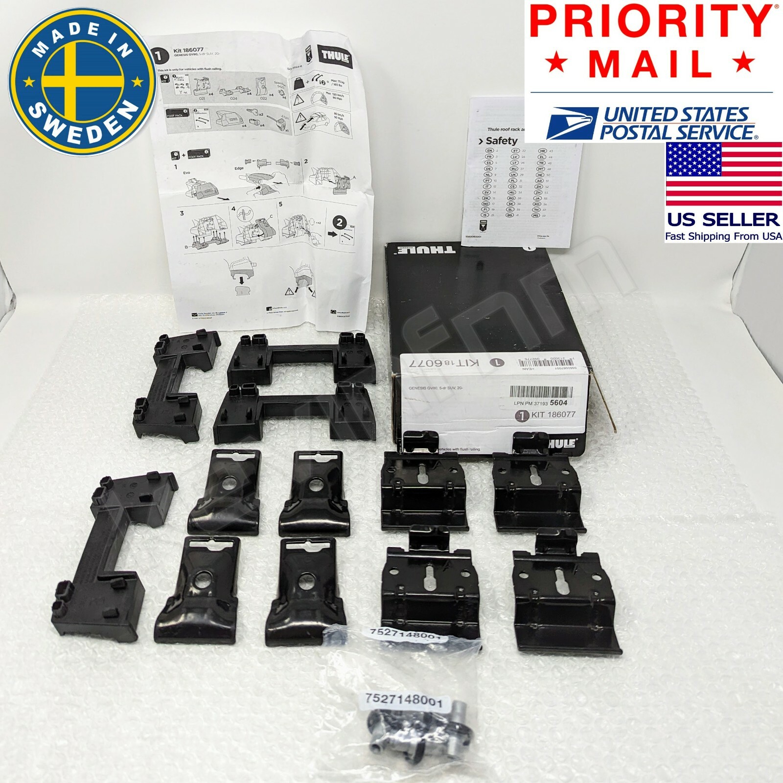 2020-2022 Genesis GV80 THULE 6077 Roof Rack Fit Kit 186077