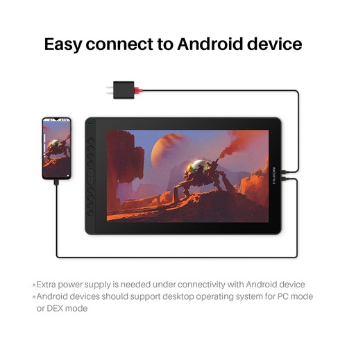 HUION Kamvas 16 2021 Graphics Tablet Pen Display 120% sRGB 15,6" Refurbished