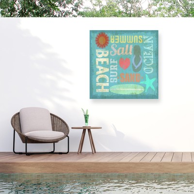 Art Licensing Studio 'Day At The Beach' Outdoor Canvas 18x18