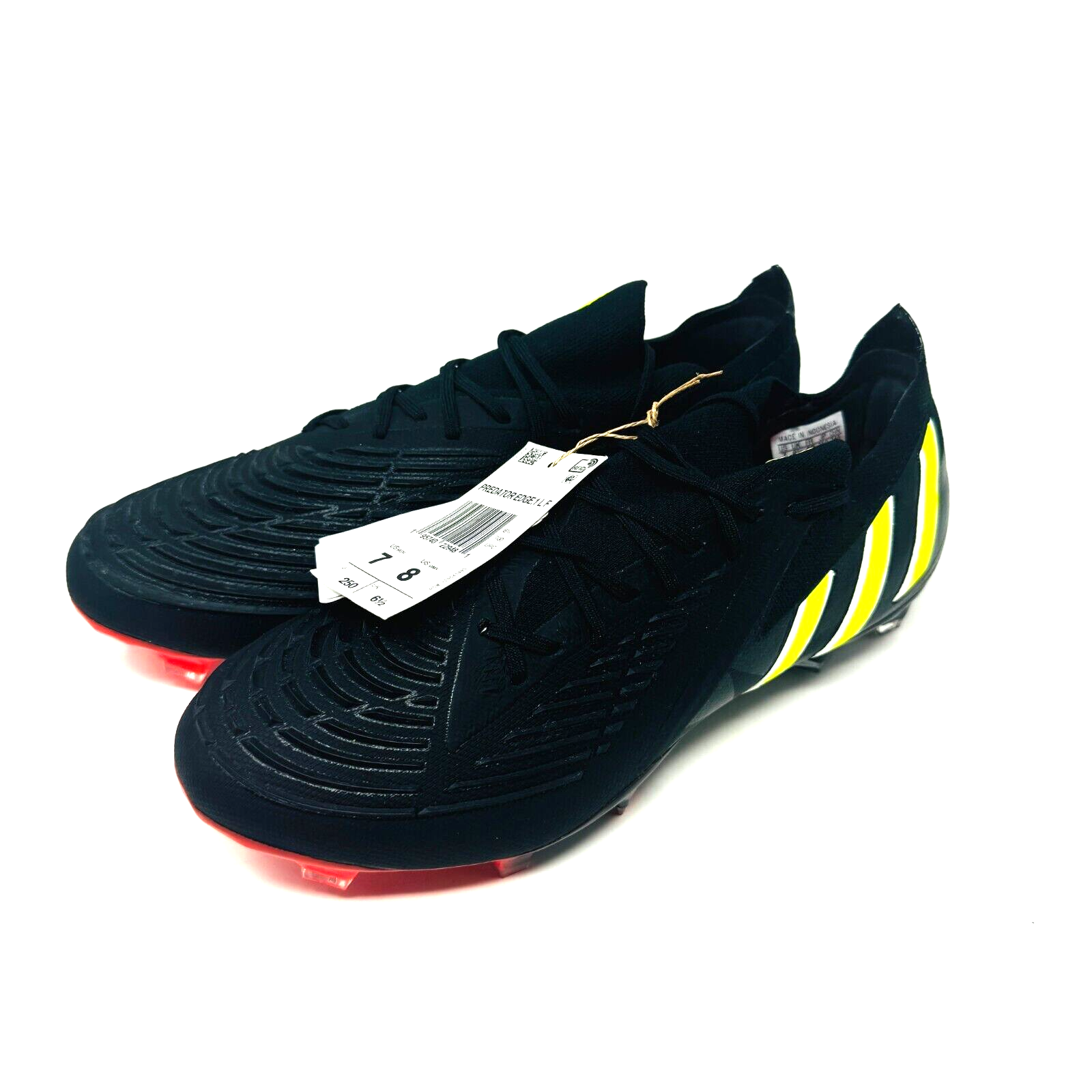 Adidas Predator Edge.1 Low FG Soccer Cleats - Black/Yellow