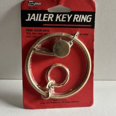 Vintage Jailer Keyring with Whistle Brand New Sealed Rare Lucky Line - No. 91101