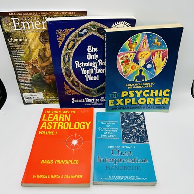 LOT of 5 Astrology Books Chart Interpretation Psychic Explorer Basic Principles