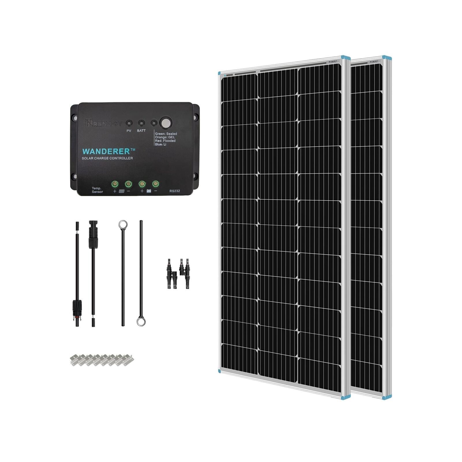 Renogy 200 Watt 12 Volt Monocrystalline Solar Panel Starter 