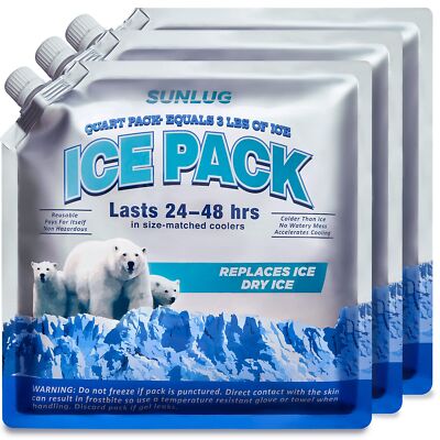 Cooler Ice Packs Reusable Ice Packs for Coolers Long Lasting Freezer Packs fo...