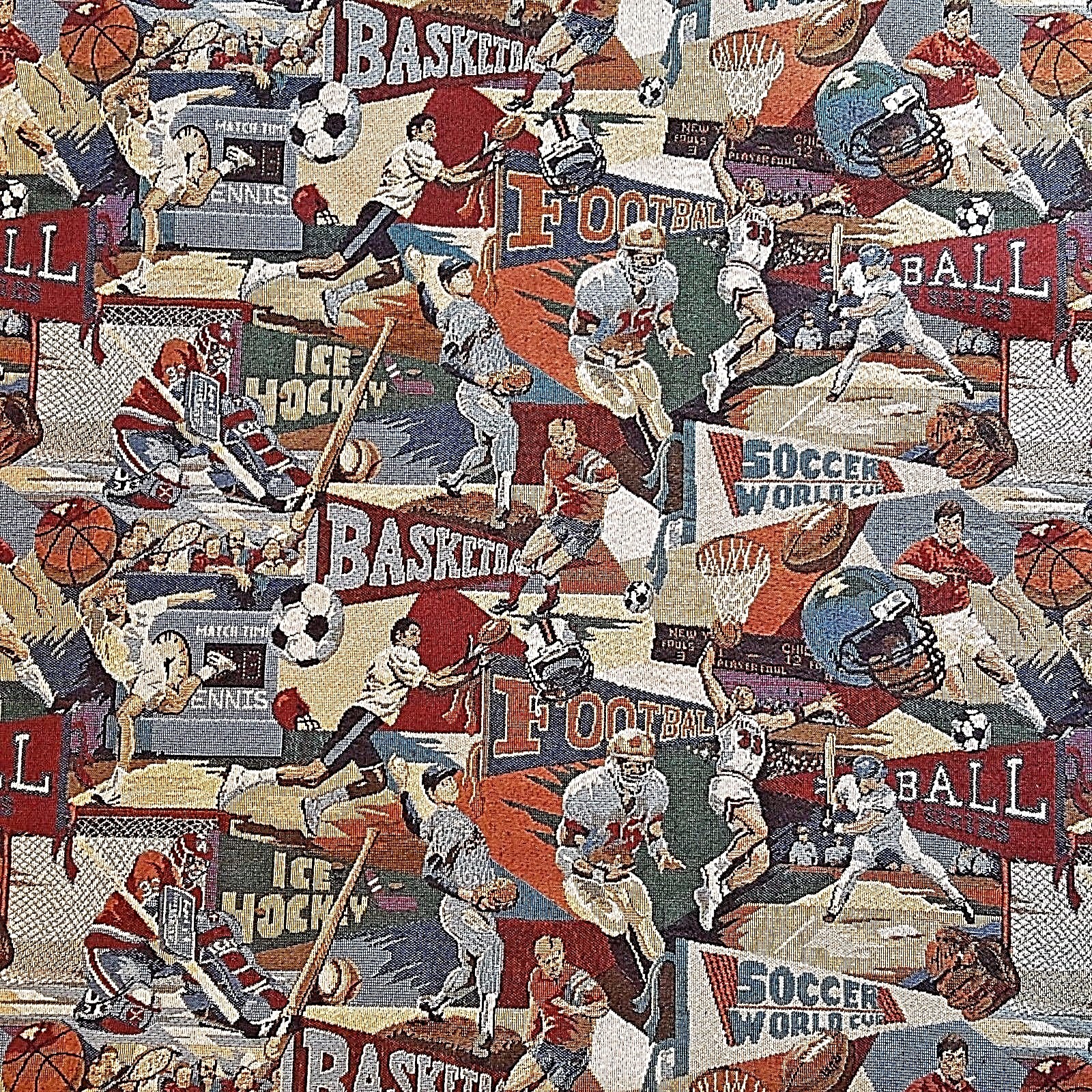 Sports Upholstery Fabric Football Baseball Soccer Basketball Hockey 3.5 yds 55w