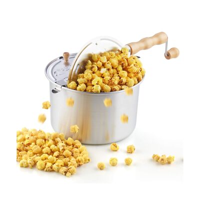 Cook N Home 02626 6 Quart Aluminium Stovetop Popcorn Popper 