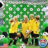 Soccer Party Decorations, 2Pack Soccer Foil Fringe Backdrop Curtains with Soccer Birthday Banner for Soccer Birthday Party Decorations Party Supplies, 3.3 x 6.6ft (Soccer)