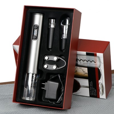Electric Wine Opener Cordless Bottle Opener Kit Corkscrew W/ Foil Cutter、Stopper