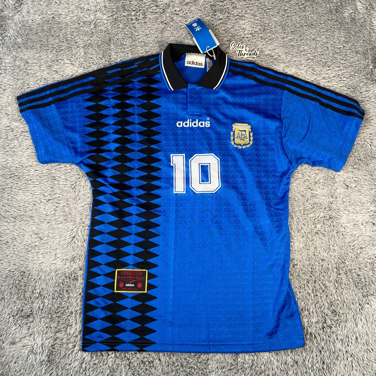 Adidas Argentina 1994 Away Soccer Jersey Size Small Men Blue