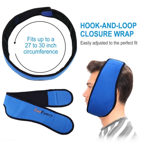 Face Ice Pack Therapy for Wisdom Teeth Jaw Head Chin Wrap with 4 Hot Cold Packs