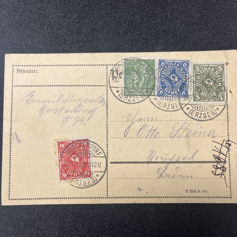 Dr Infla Postkarte Mif - Borstendorf 30.01.1923 - A220