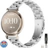 Miimall Metal Band Compatible for Garmin Lily 2/2 Active Bands for Women, Lightweight, Slim Luxury Stainless Steel Replacement Strap Bracelet Elegant Adjustable Wristband for Lily 2/2 Active, Silver