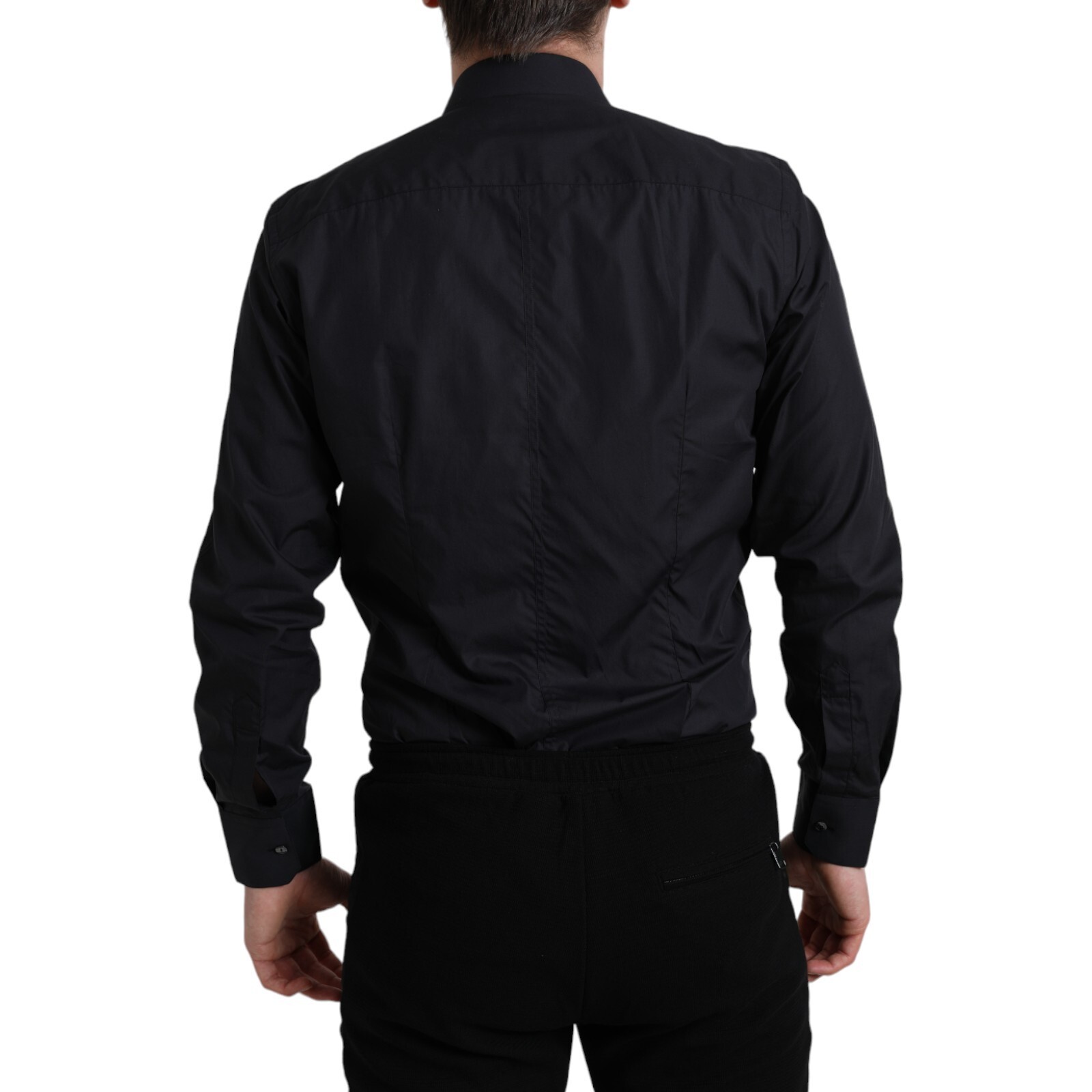Pre-owned Dolce & Gabbana Shirt Dress Navy Blue Cotton Collared Formal 40/us15.75/m 500usd