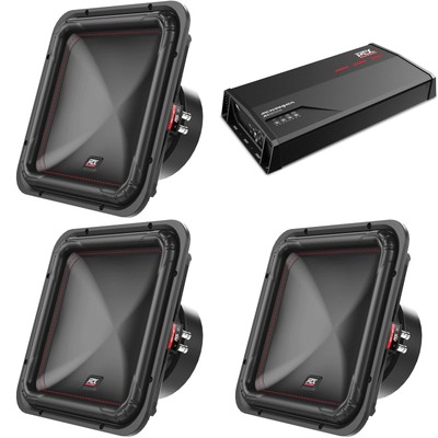 MTX S65-Series 12'' Subwoofer (3) & MTX Jackhammer 1650W x 1 @ 1-Ohm Amplifier