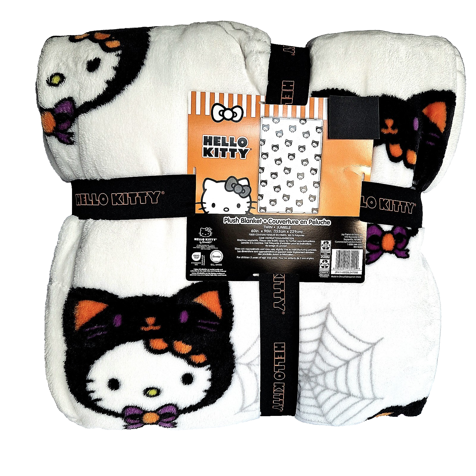 kitty様⑨⓪ Hello Kitty Halloween Cat Costume Spiderweb 60 x 90