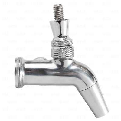 Stainless Steel Flow Control Draft Beer Faucet with Removable Threaded Spout