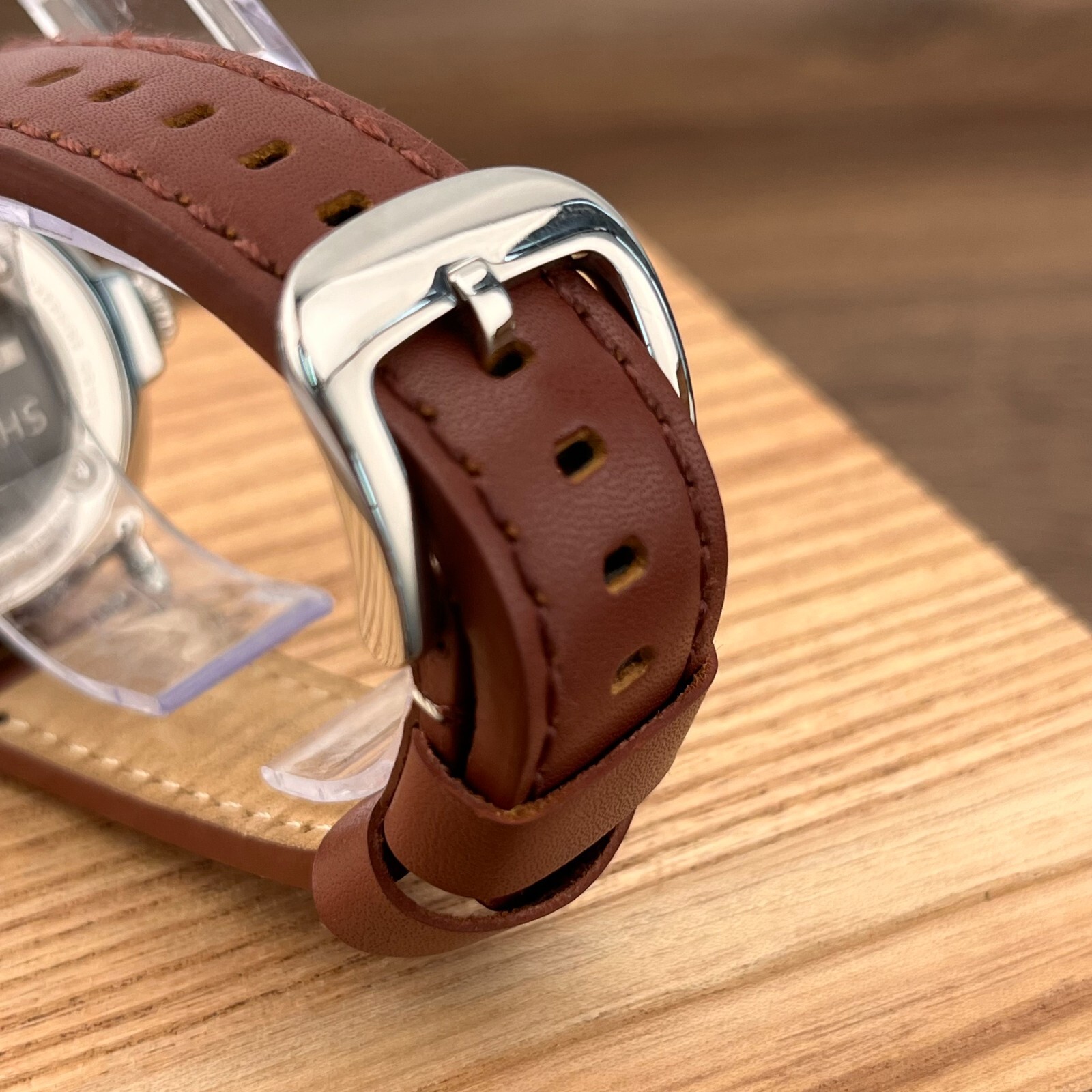 Pre-owned Shinola The Runwell 41mm Blue Dial Leather Strap Argonite 1069 Men's Watch