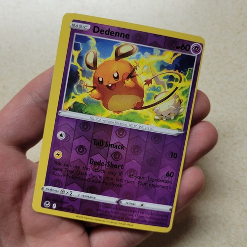 Dedenne OC Miscut Error Reverse Holo Pokemon Card Silver