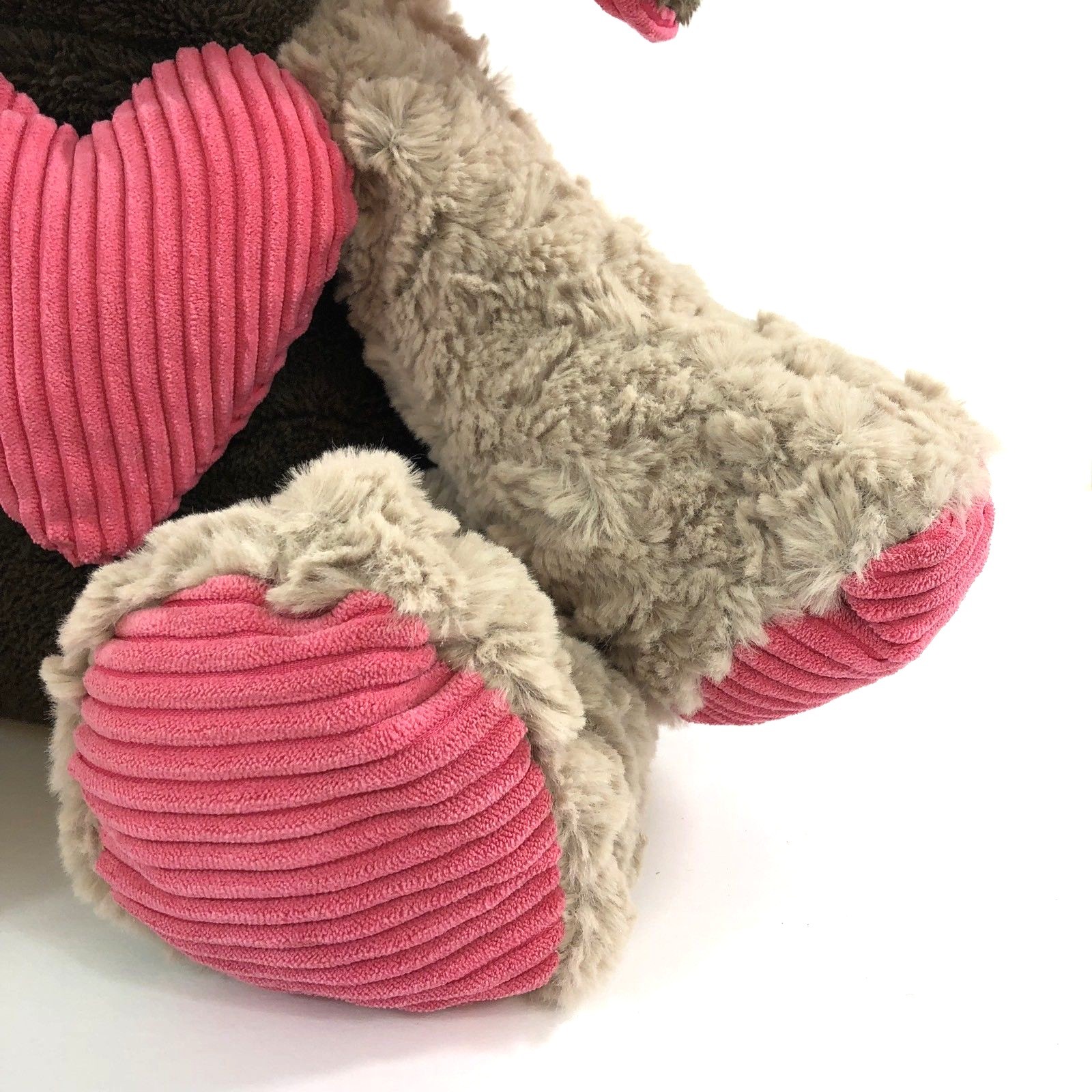 Animal Adventure Beige Brown Puppy Dog Pink Corduroy Heart 20