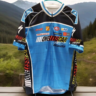 Specialized Race Car Sponsor Parody Mens XL Bike Cycling Jersey Full Zip 