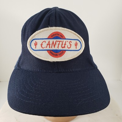 Cantu's Drive In Hat Vintage Cap Houston Texas Patch Blue Mesh Snapback Adj