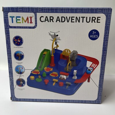 TEMI Kids Toddlers Race Track Gift Toy for Boys Puzzle Car Rescue Adventure