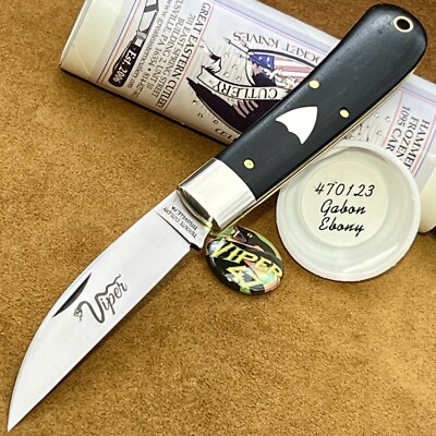  Great Eastern Cutlery GEC Tidioute 47 Gabon Ebony Viper Knife 470123 Swayback