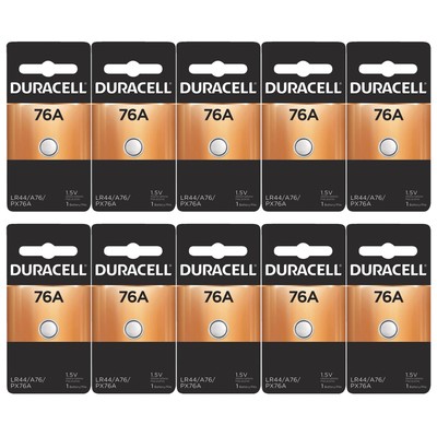 10x Duracell 76A 1.5V Alkaline Battery Replacement LR44,CR44,SR44,AG13,A76,PX76